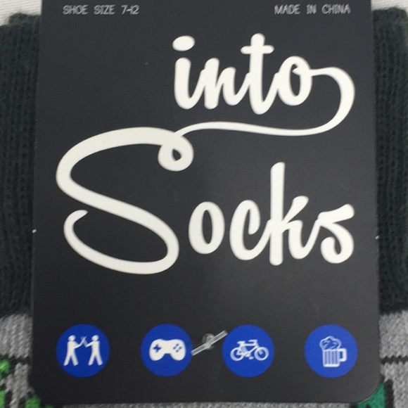 Into Socks Striped Cactus Socks, Gray, Green - Picture 5 of 6